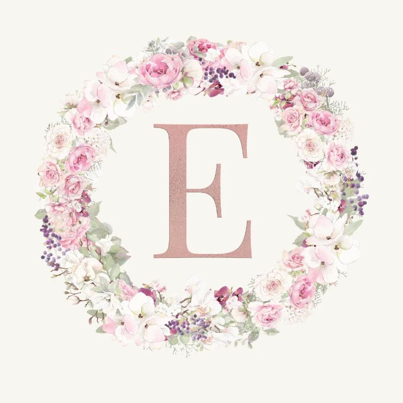 Customizable Monogram E wreath