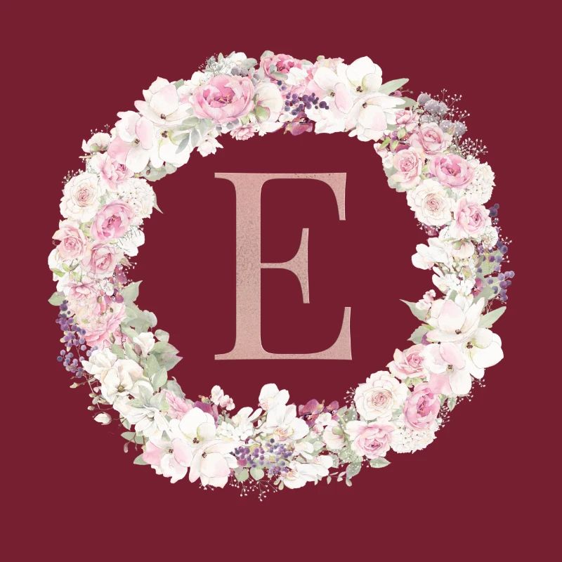 Customizable Monogram E wreath