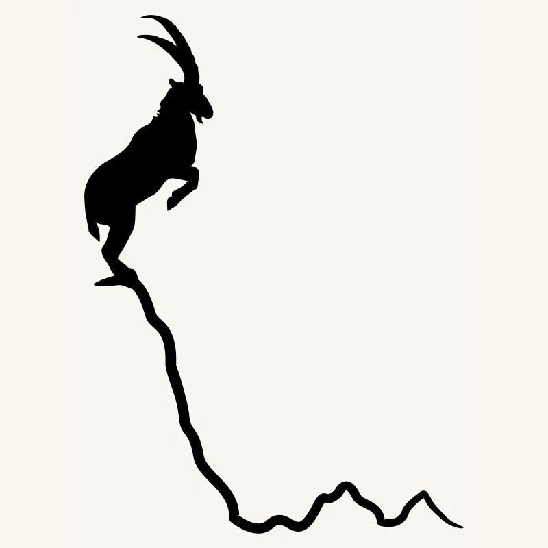 Steinbock am Berg - Gipfel