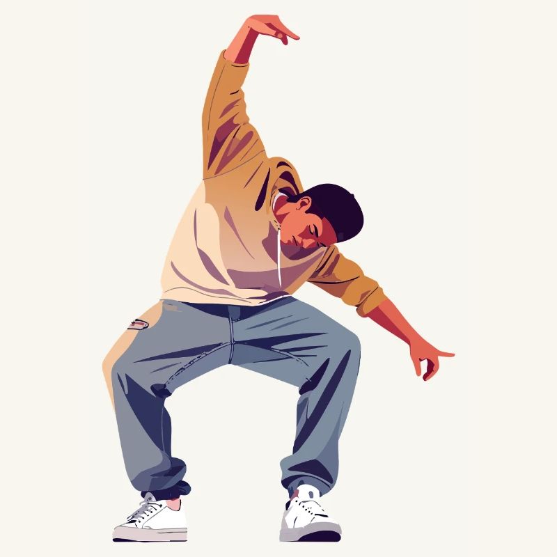 Breakdance Dancer Pose Freestyle Dancing Motif