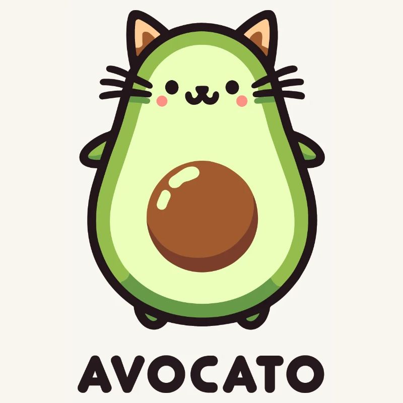 Mignon Avocato Chat Ami Jeu De Jeu Conception