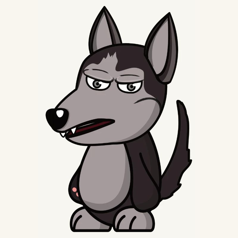 wütender Wolf angry grumpy Geschenk