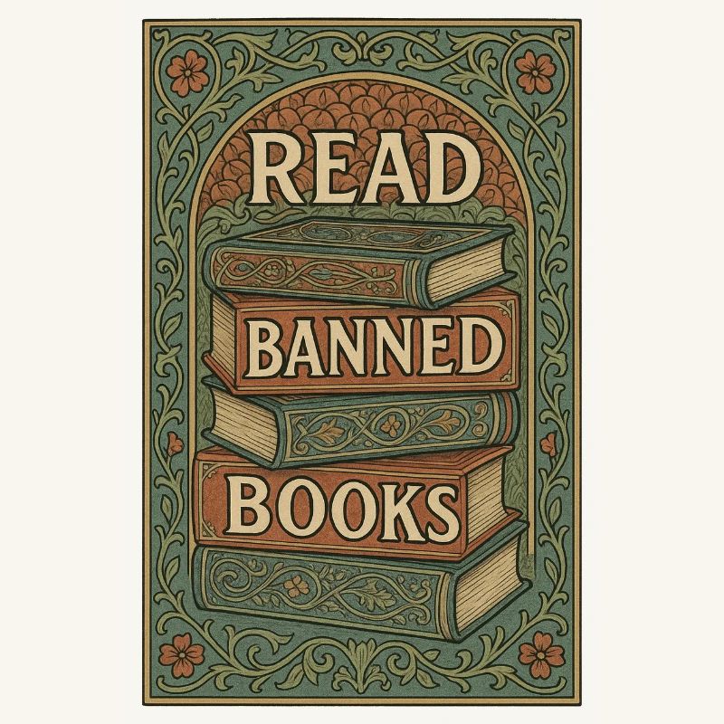 Lesen Sie verbotene Bücher Vintage Stack
