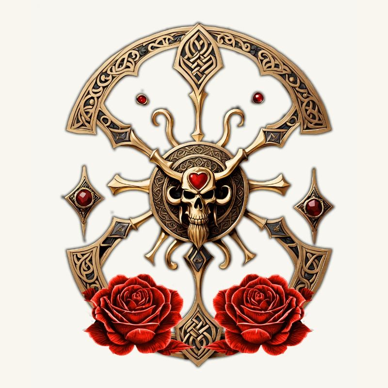 Eternal Bond: Celtic knots in Gothic elegance.