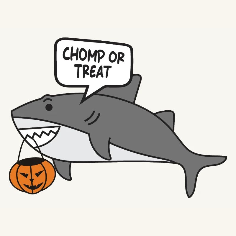 Halloween süßer Hai, Chomp oder Leckerbissen