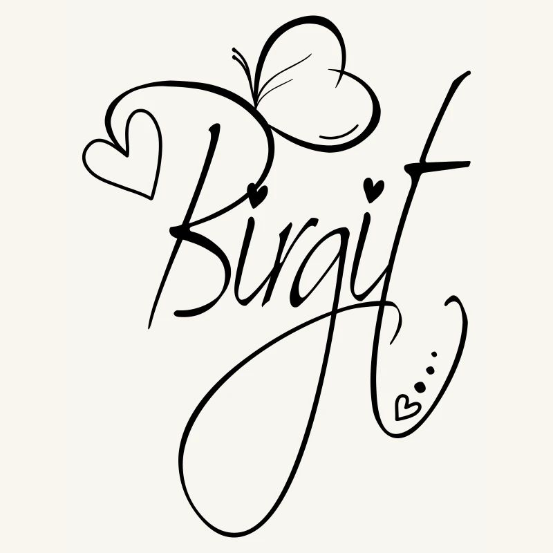Birgit Nom Prénom Fille Calligraphie Décor