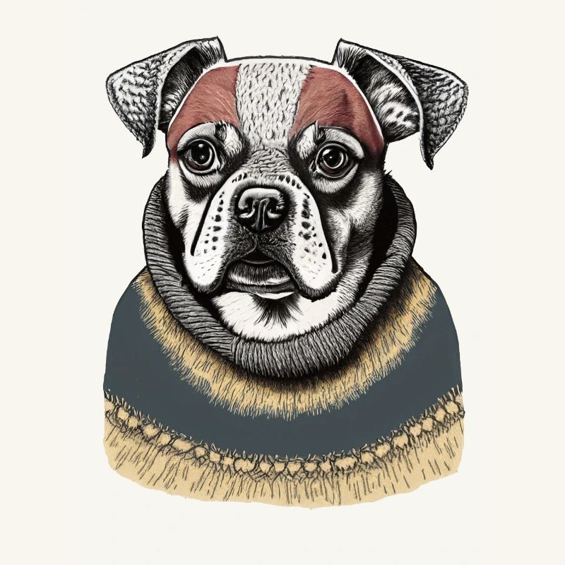 Hund mit Pullover