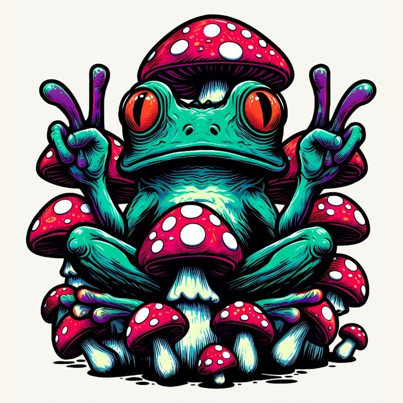 Frog with toadstool