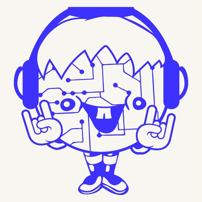 DJ Data Microchip Pattern Computer Nerd Geek Party