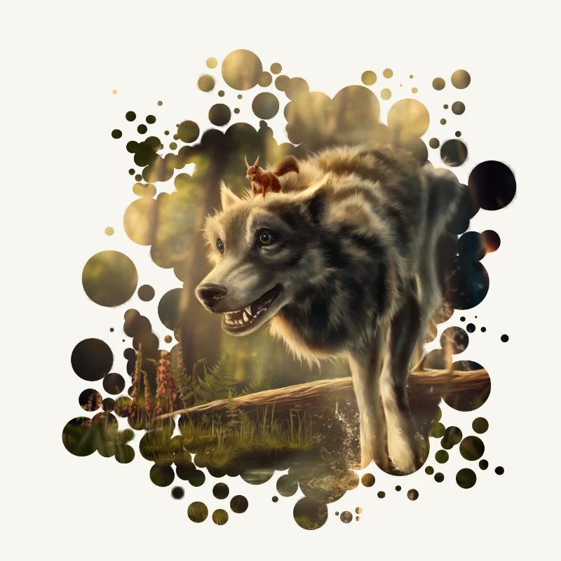 Freunde Wolf Eichhörnchen