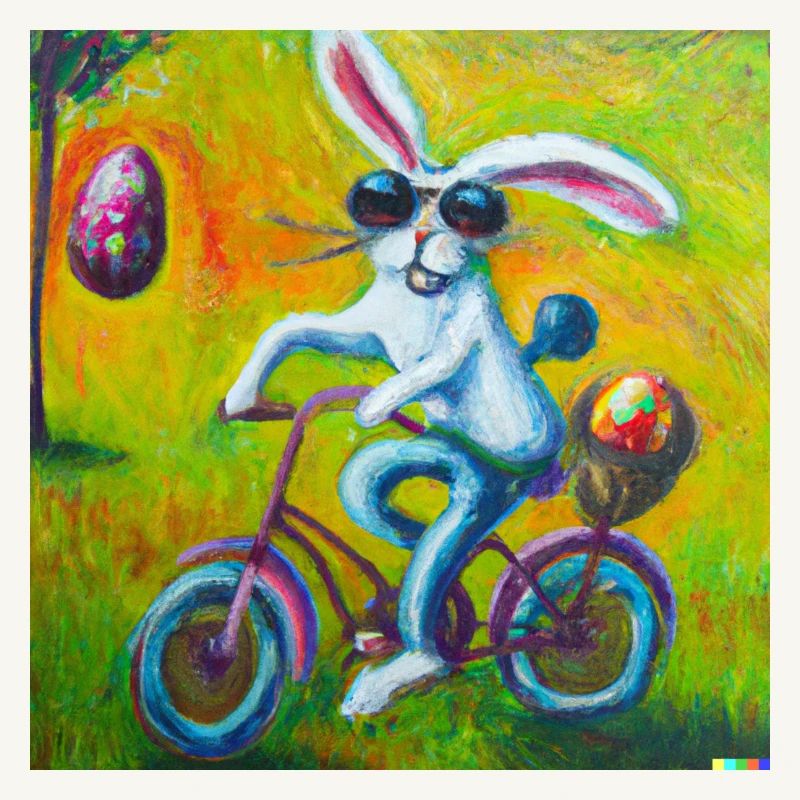Easter bunny with Easter eggs
