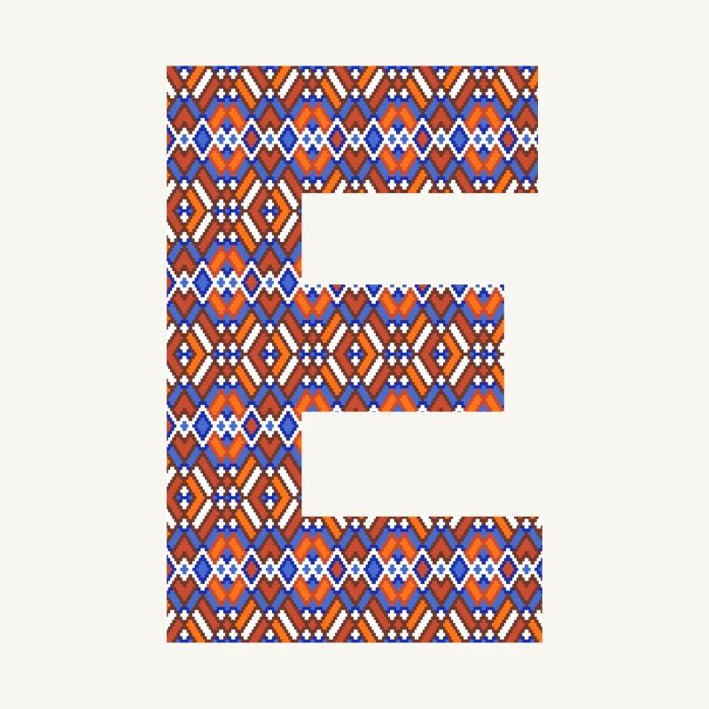 Monogram Letter E- geometric pattern
