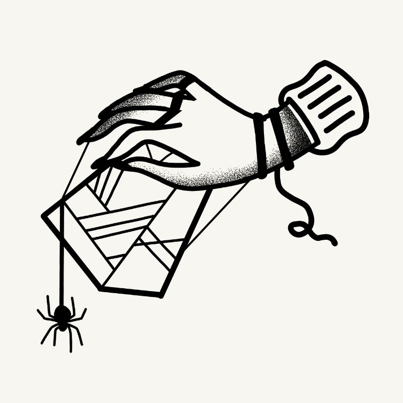 Tattoo Witchcore Hand holding a Spiderweb