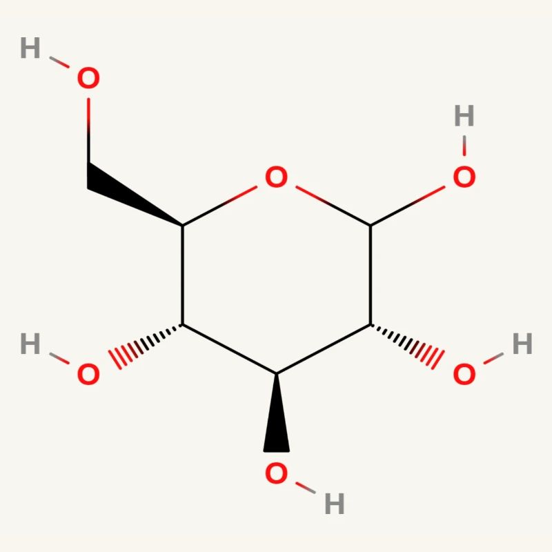 Glucose Molecule - Colored Structural Formula