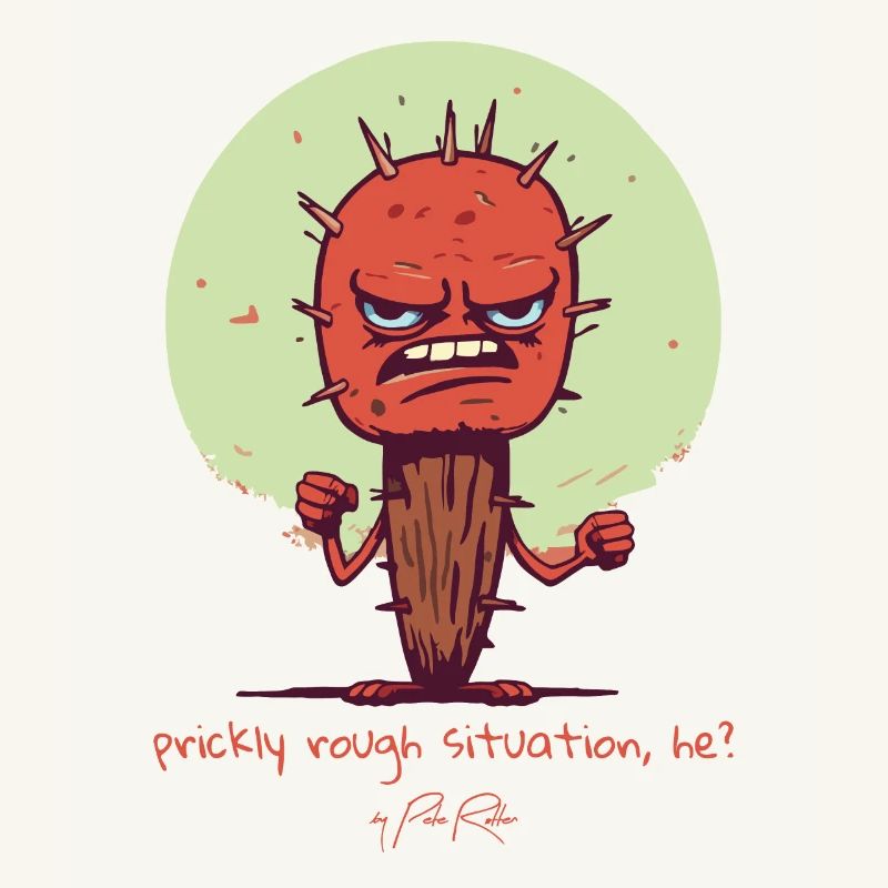 Situation difficile et épicée, un cactus en difficulté