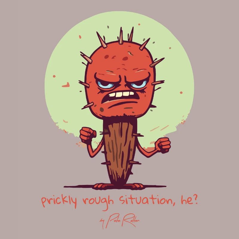 Situation difficile et épicée, un cactus en difficulté