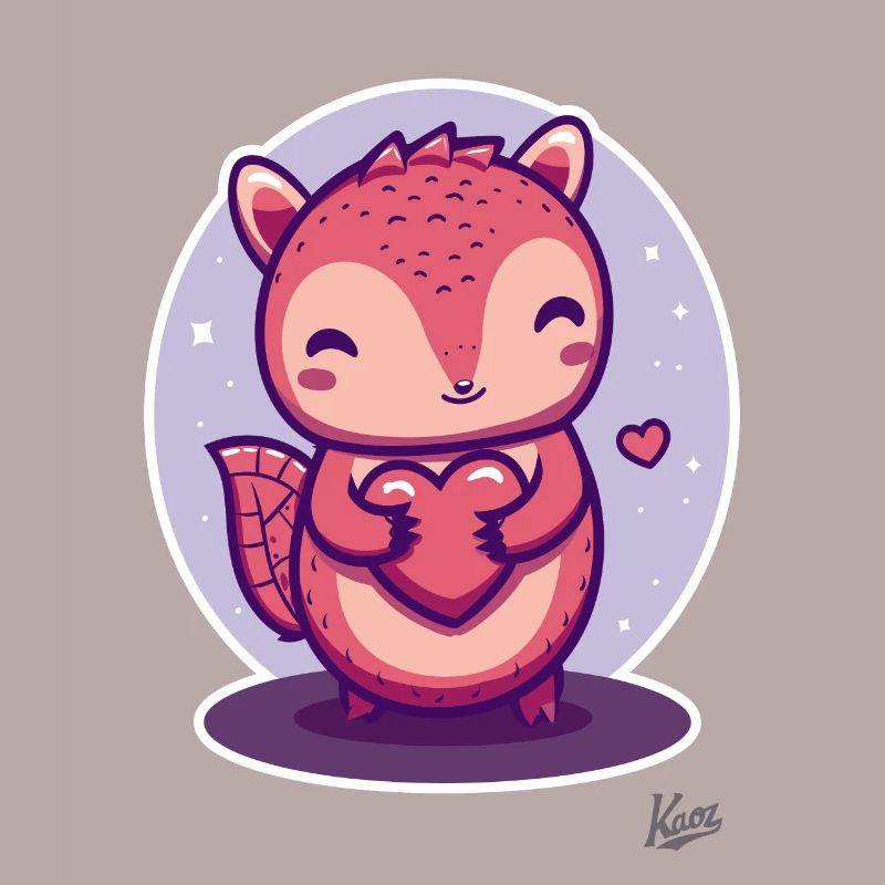 süßes Eichhörnchen mit Herz und Liebe