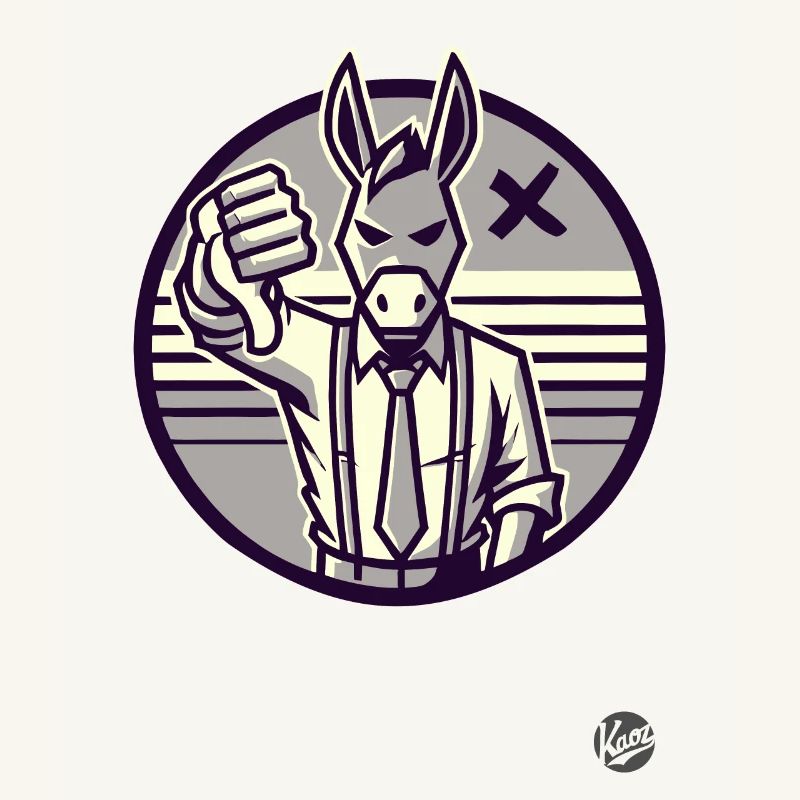 Thumbs down from the refusing donkey