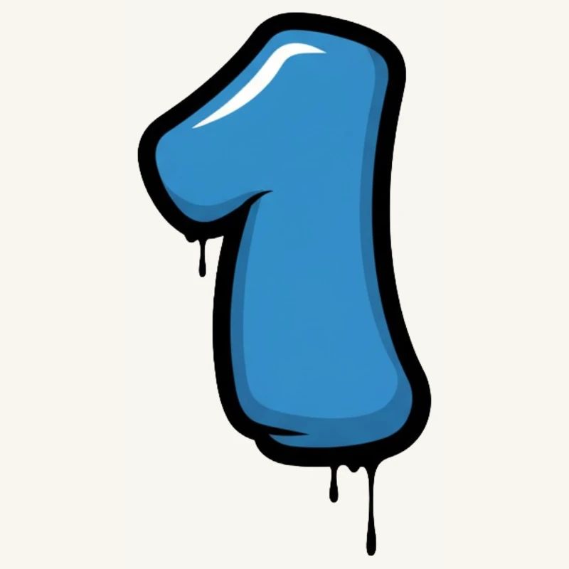 Blaues Nummer Eins Design