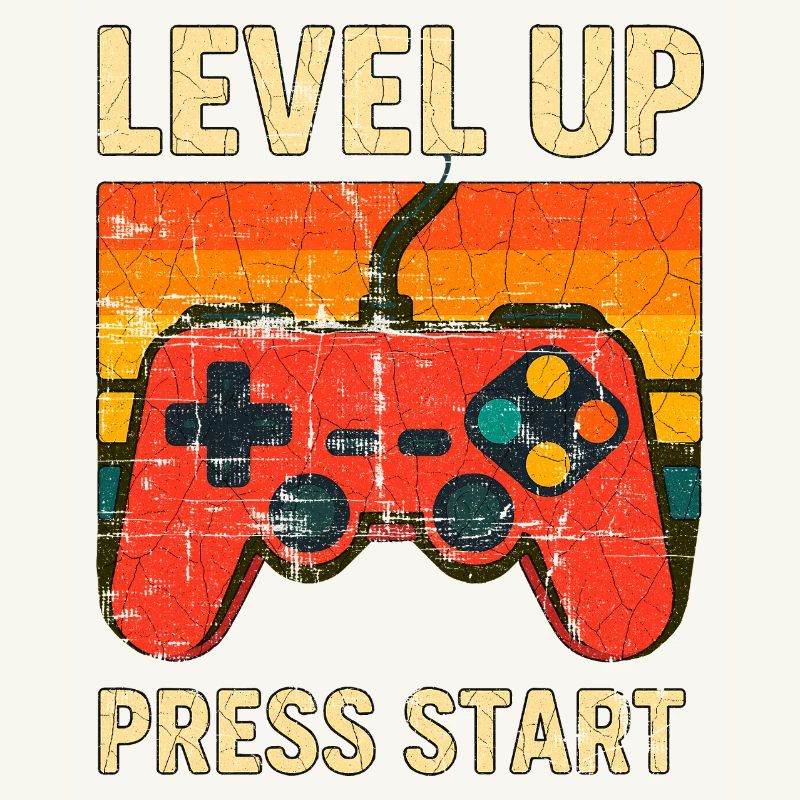 Level Up Retro-Controller-Kunst