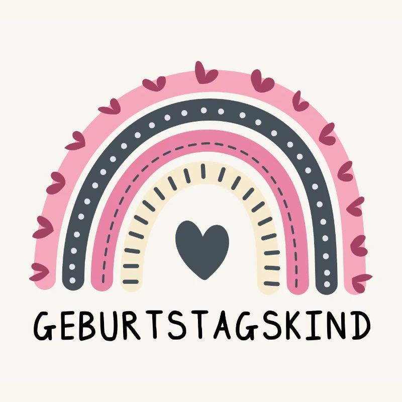 Geburtstagskind | Regenbogen mit Herz | Boho Style