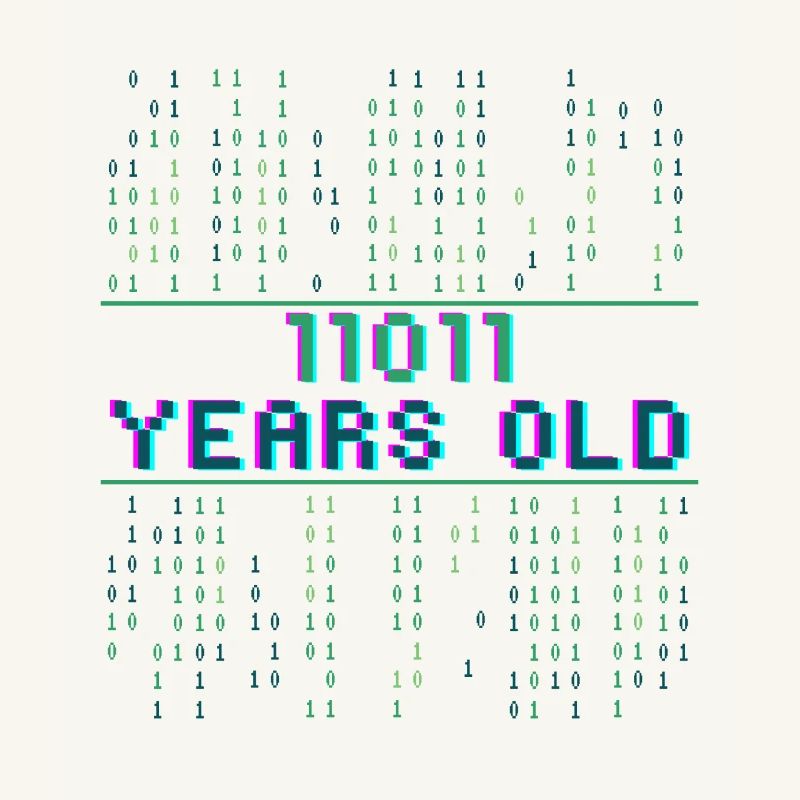 27th Birthday 27 years old Binary Code Coder
