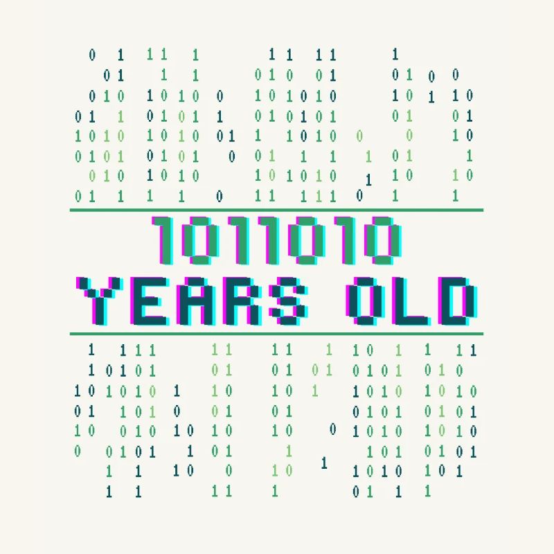 90. Geburtstag 90 Jahre alt Binärcode Coder