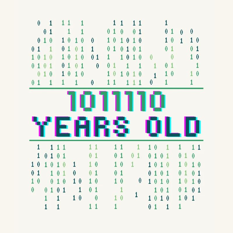 94th Birthday 94 years old Binary Code Computer Science