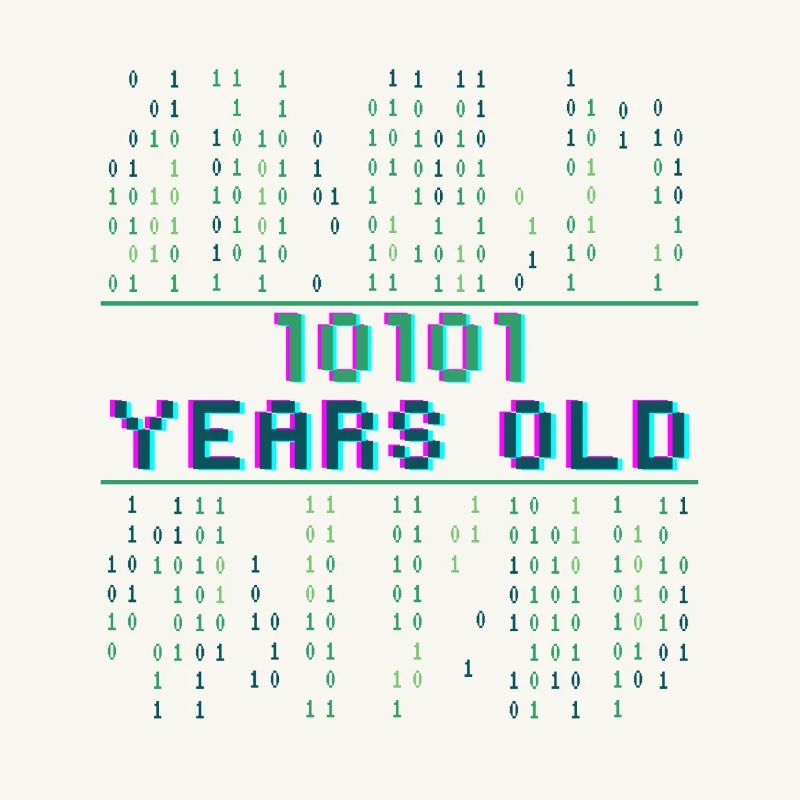 21st birthday 21 years old Binary Code Computer Science