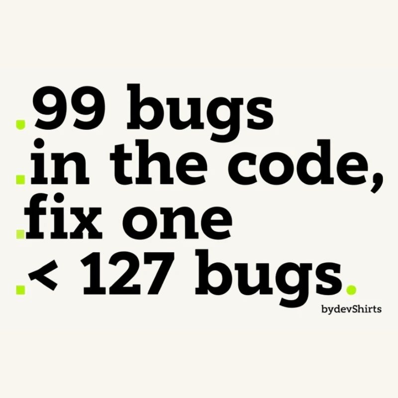 99 bugs dans le code à corriger