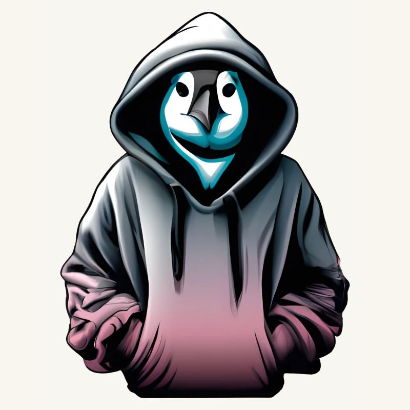 Pingouin hacker avec pull