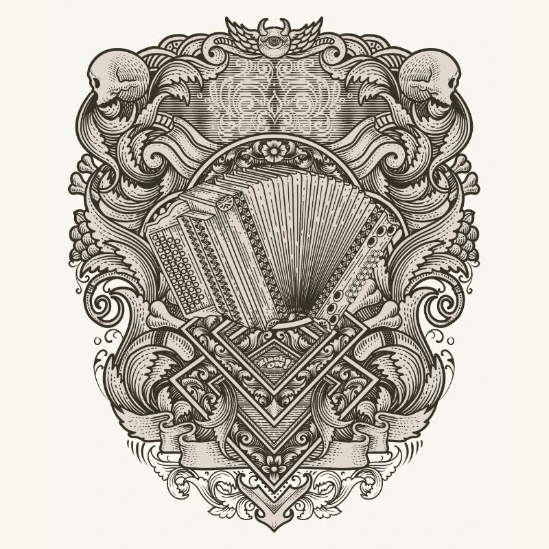 Styrian Harmonica Vintage Illu | ZiachON!