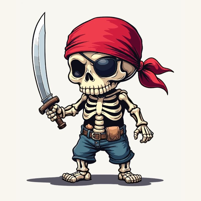 Squelette de pirate avec épée