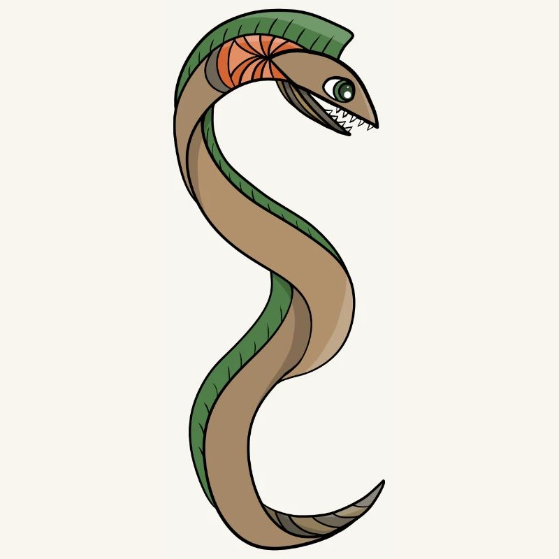 A Snake with sharp teeth