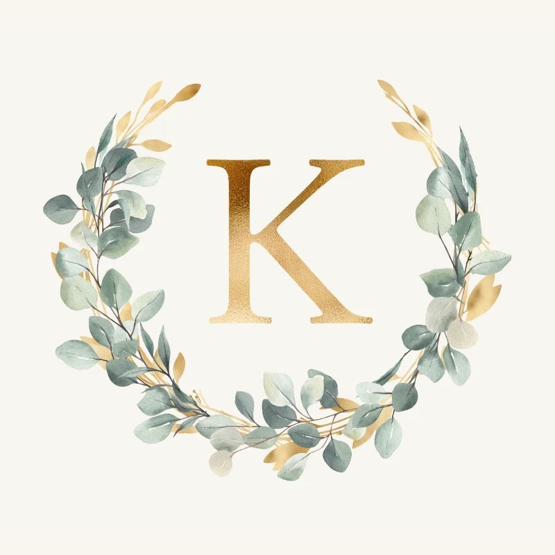 K Monogramm Eukalyptus Kranz