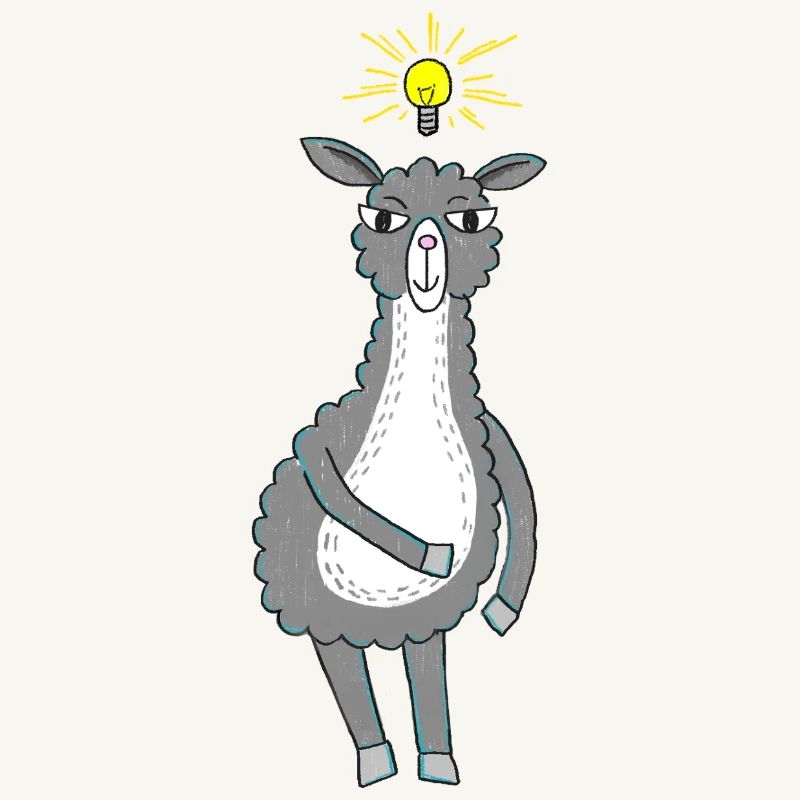 Lama hat eine Idee