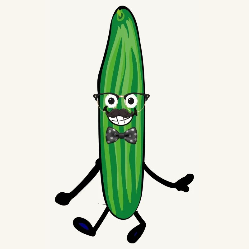 Concombre heureux,Concombre,Comique,Joyeux,Nerd