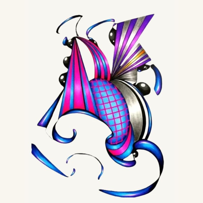 Farbige Spiral- und Fächerkunst