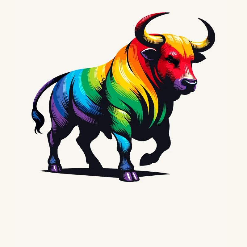 Stier Sternzeichen Sternzeichen Lebendiges Regenbogen-Design