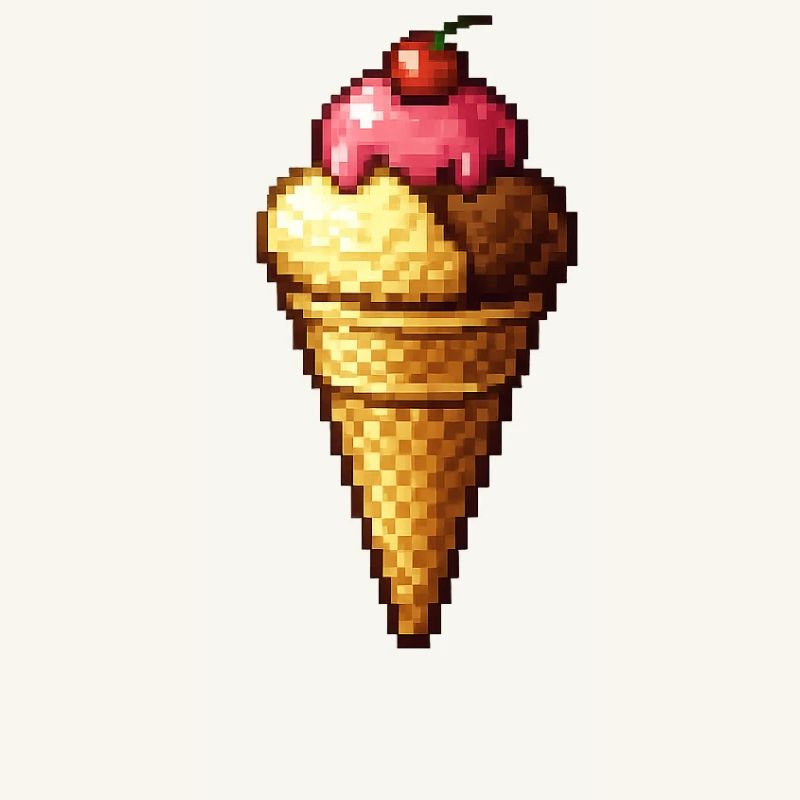 Retro Pixel Eiscreme Cone