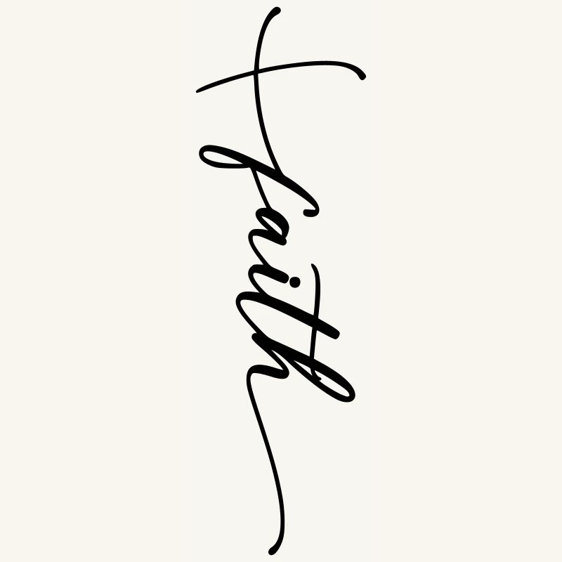 Croix de foi cursive