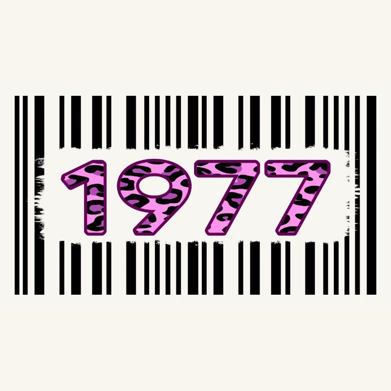 1977 Birthday unique pink leopard barcode