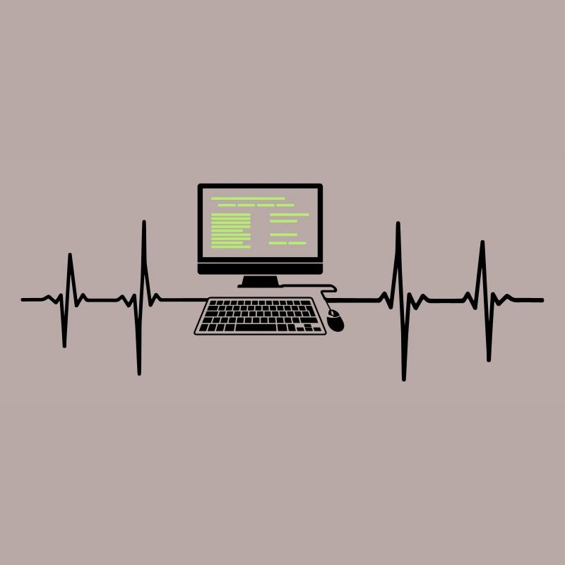 Computer EKG heartbeat programmer pc nerd