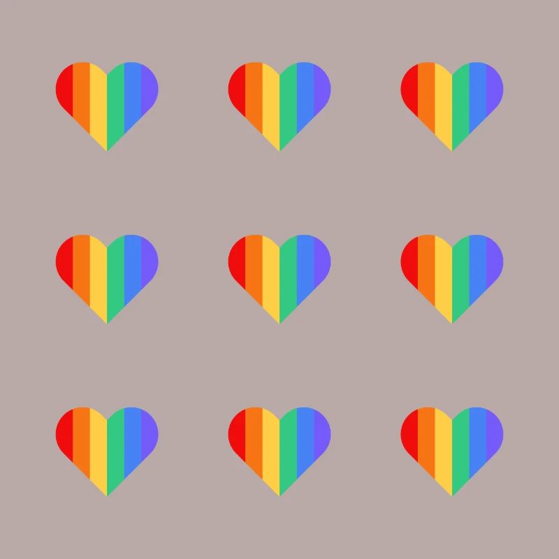 Rainbow heart pattern