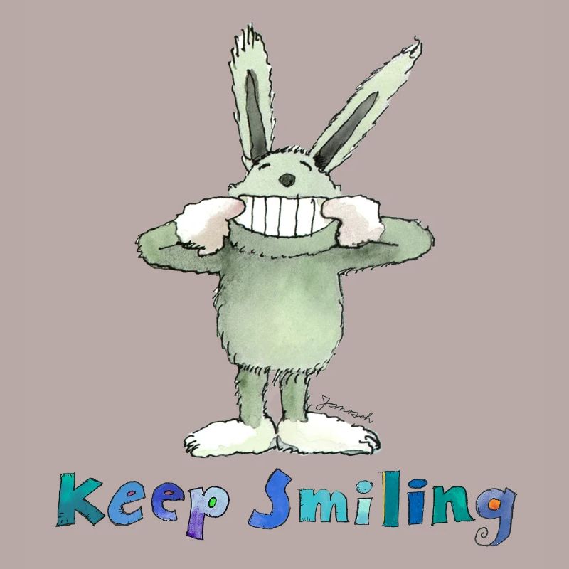 Janosch Spruch Keep Smiling Mit Hase Baldrian 