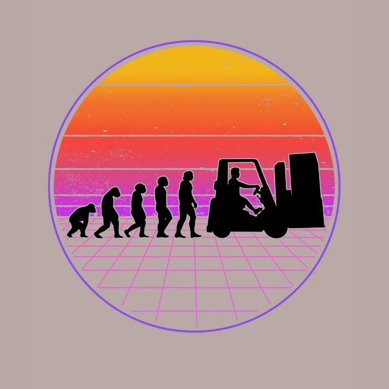 Staplerfahrer Evolution Vaporwave Gabelstapler