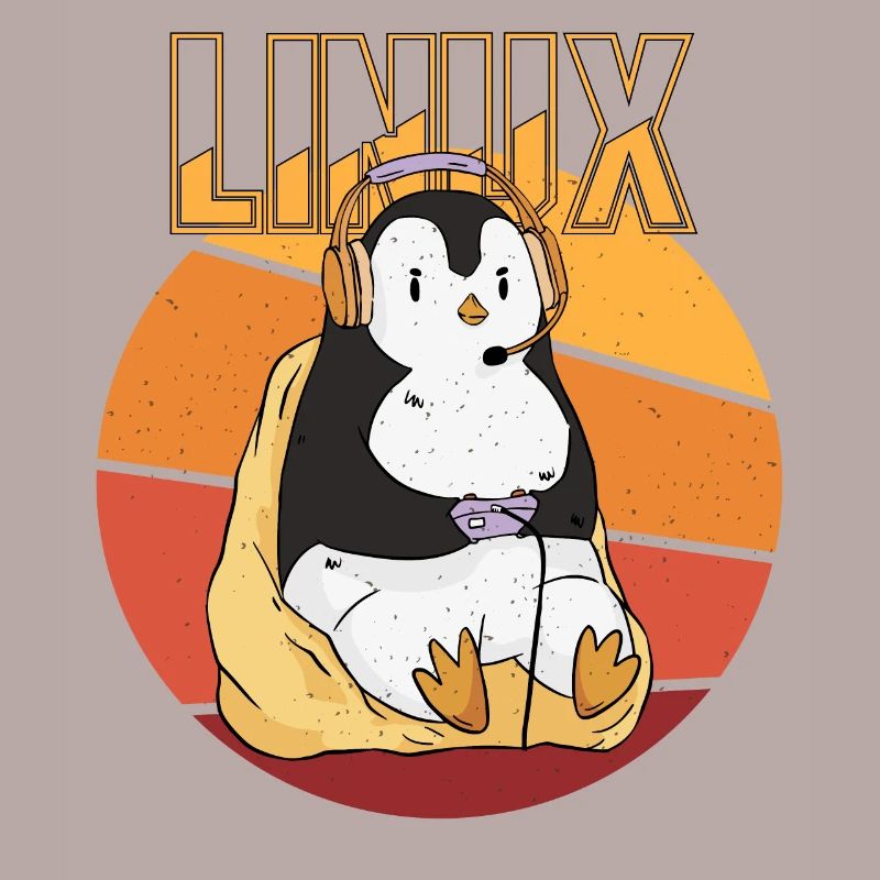 Gamer Penguin Linux Root Party Nerd Programmer Com