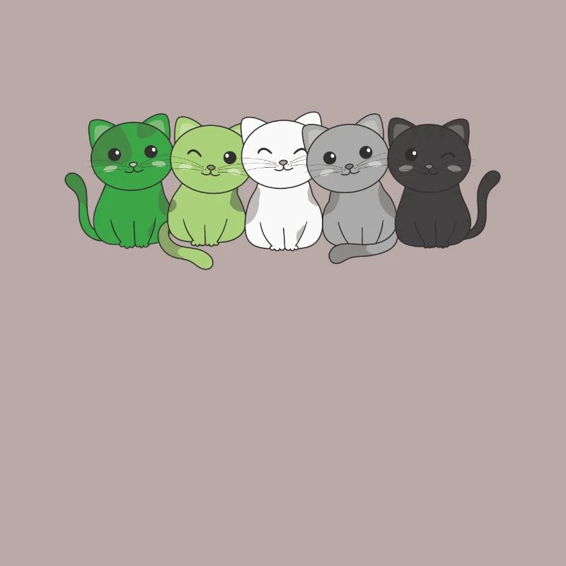 Aromantic Flag Non Binary Pride LGBTQ Cute Cat