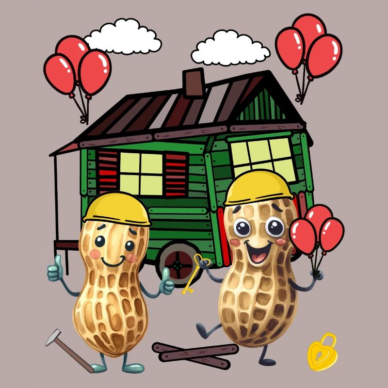 Peanuts Constructeur de maison Constructeur Remorque de construction Maison propre Maison