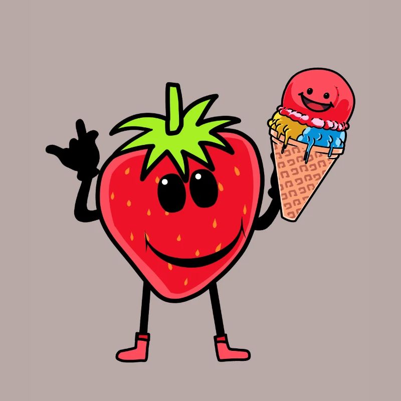 Erdbeerer Erdbeere Eis Eiscrem Eiskrem Kinder